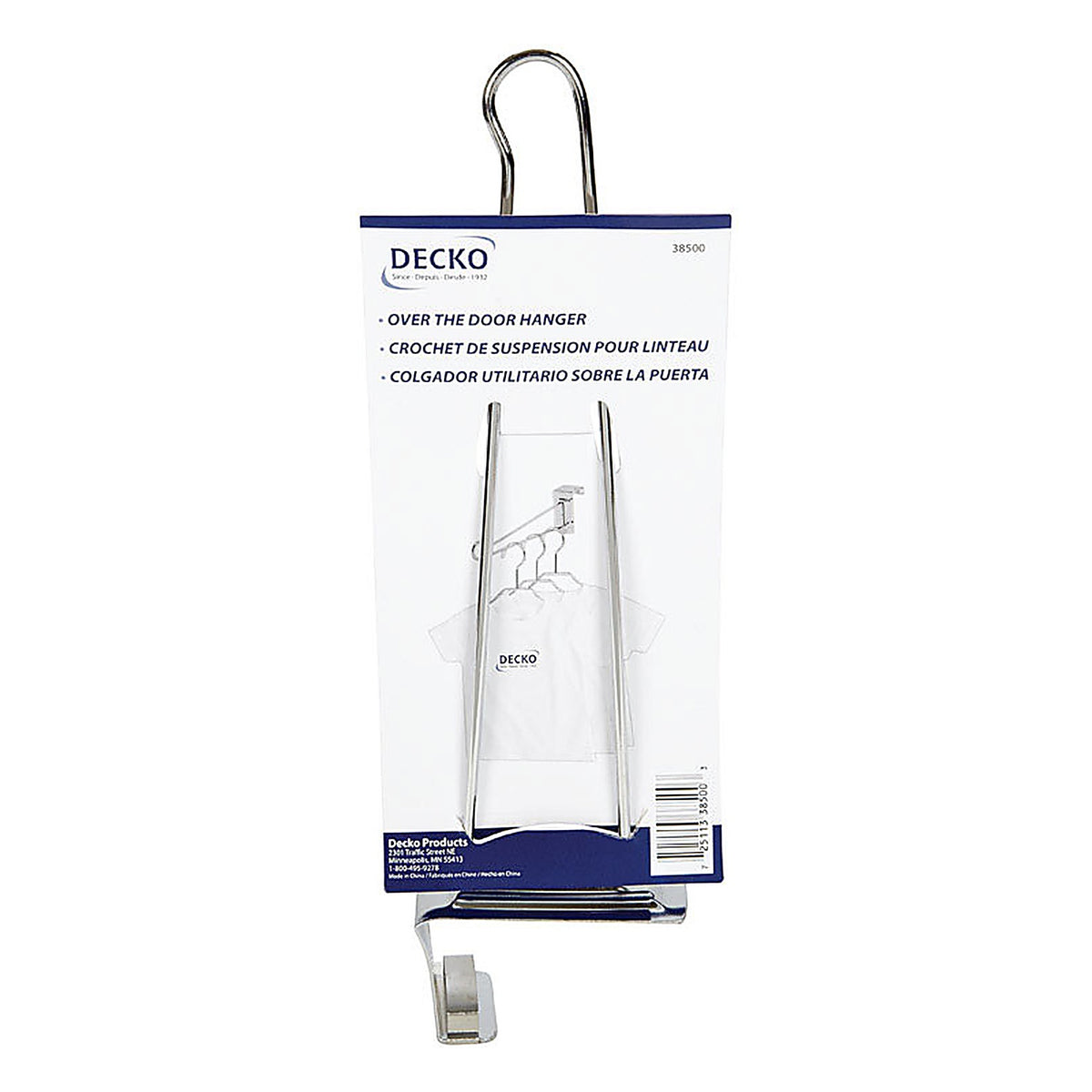Decko 38500 13.75 in. L Chrome Silver Chrome Large Over the Door Over Door Hanger 1/Pack