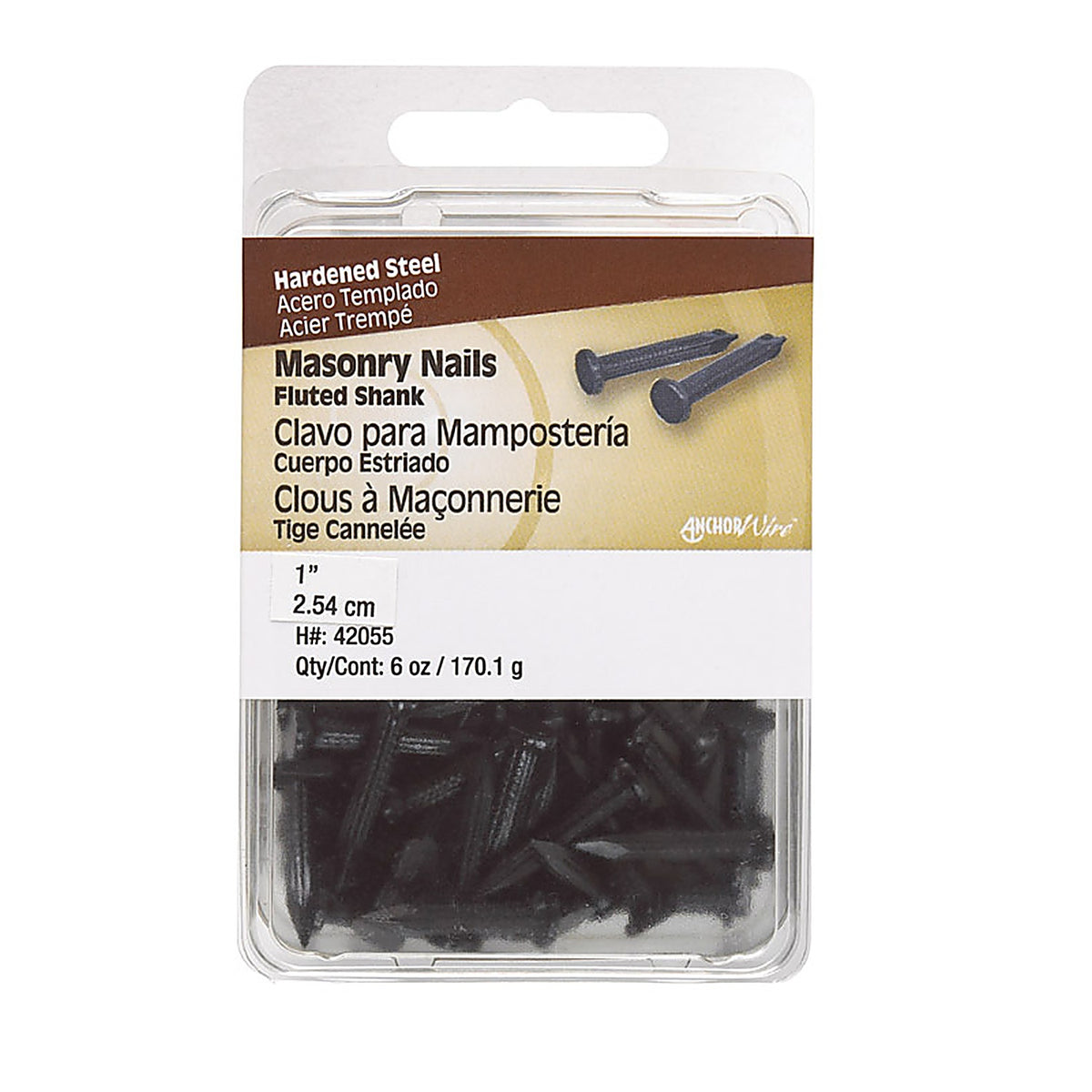 Hillman 42055 1 in. Masonry Steel Nail Flat