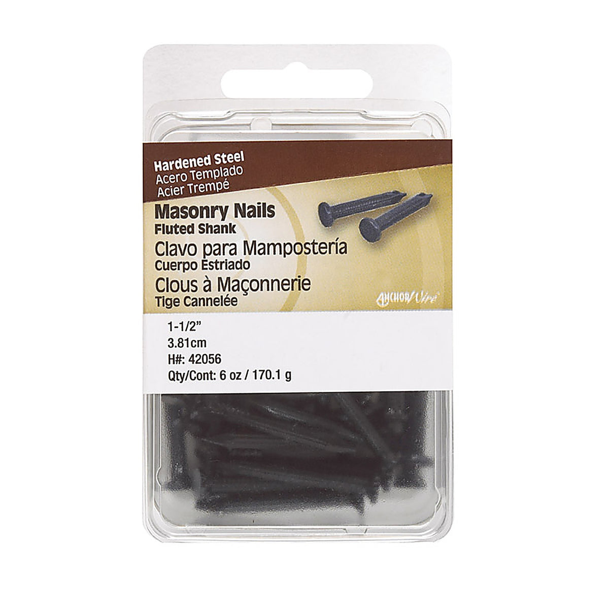 Hillman 42056 1-1/2 in. Masonry Steel Nail Flat