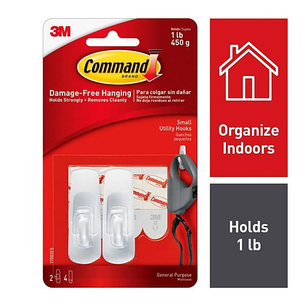3M 17002ES Command Small Plastic Hook 2-3/8 in. L 2/Pack