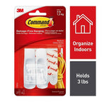 3M 17001ES Command Medium Plastic Hook 3-7/8 in. L 2/Pack