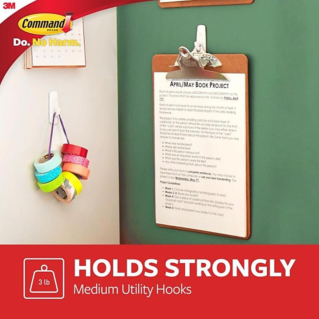 3M 17001ES Command Medium Plastic Hook 3-7/8 in. L 2/Pack