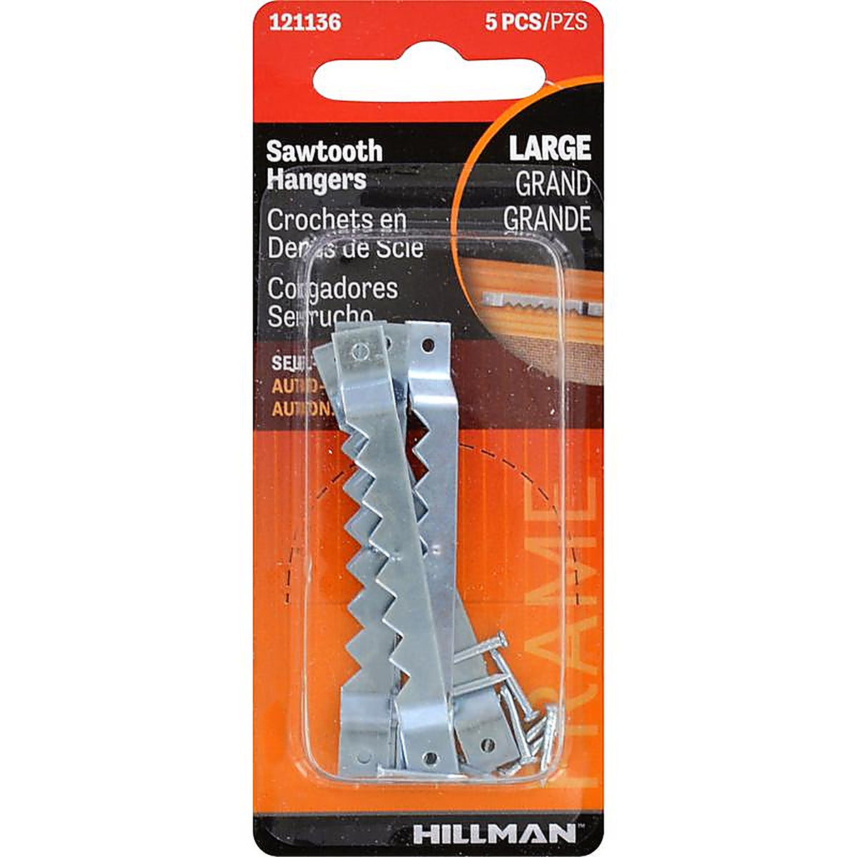 Hillman - 121136 - Zinc Silver Large Sawtooth Hanger 1 Pack
