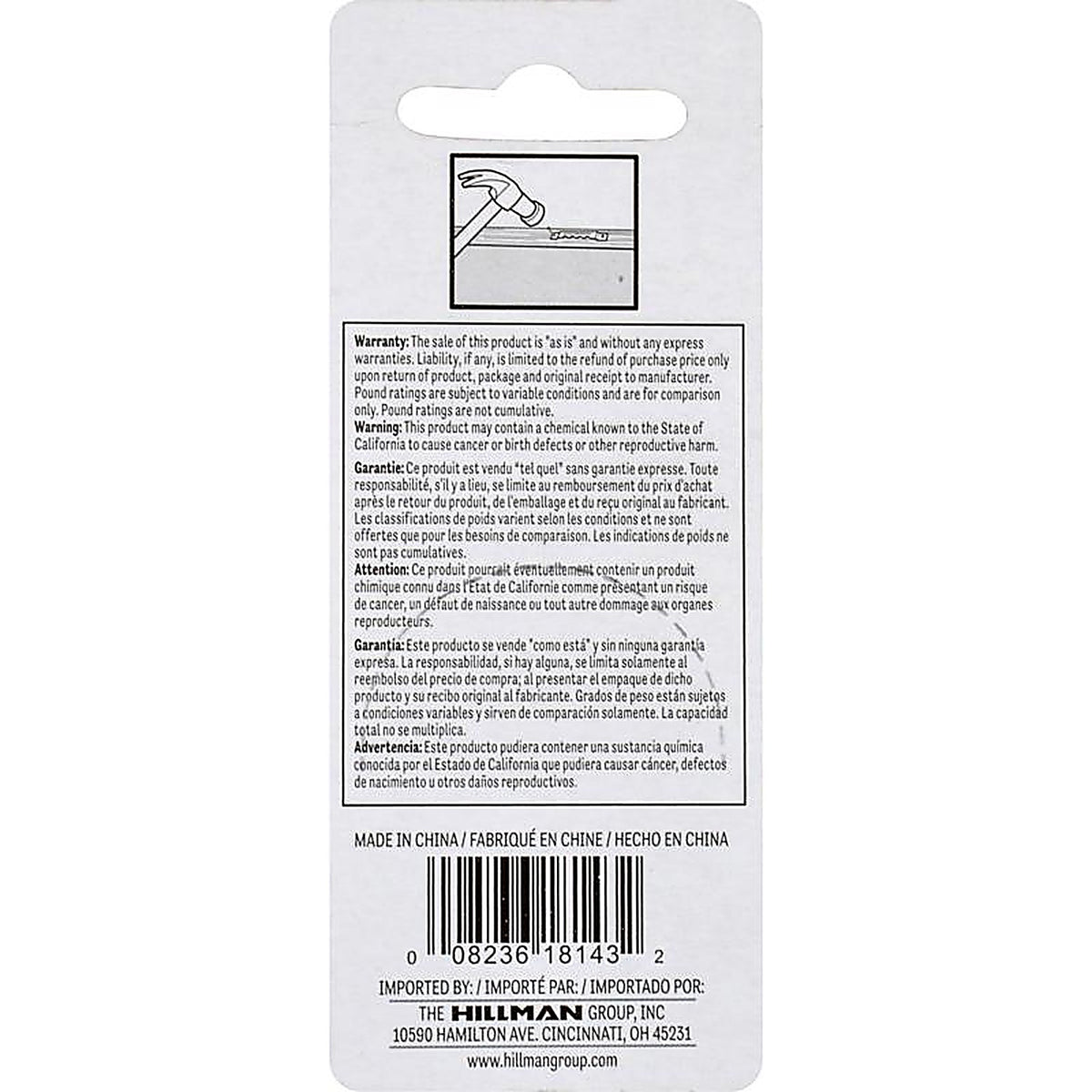 Hillman - 121136 - Zinc Silver Large Sawtooth Hanger 1 Pack