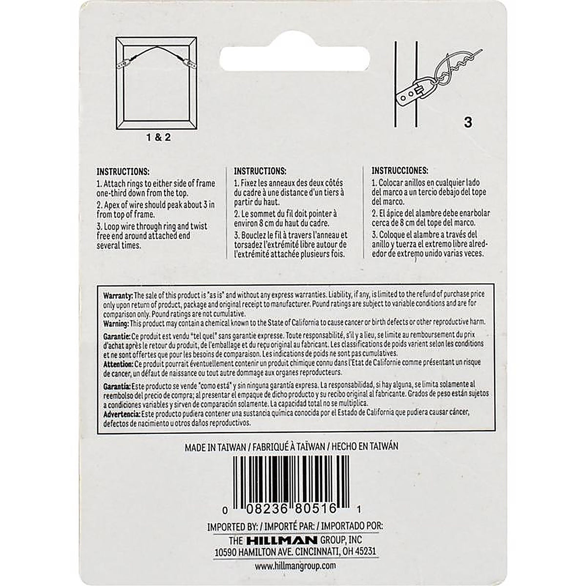 Hillman 121112 Steel-Plated Silver Braided Picture Wire 40 lb. 1/Pack Steel