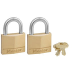 Master Lock - 140T - 1-1/4 In. H X 5/16 In. W X 1-9/16 In. L Brass 4-Pin Tumbler Exterior Padlock