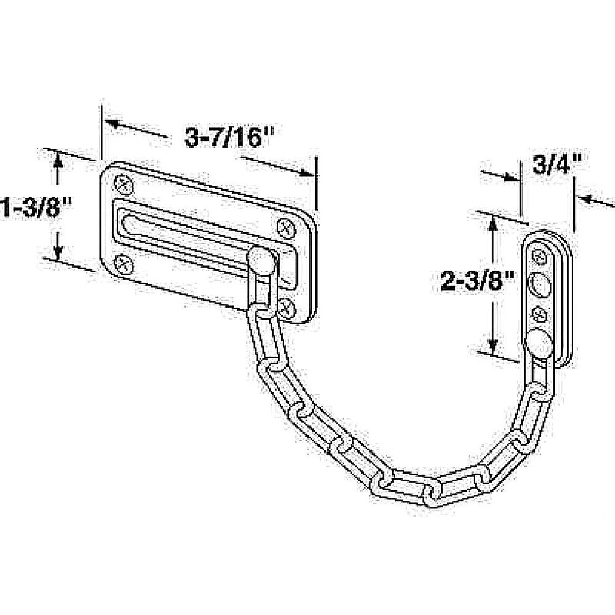 Prime-Line U9905 3.43 in. L Bright Brass Steel Chain Door Guard