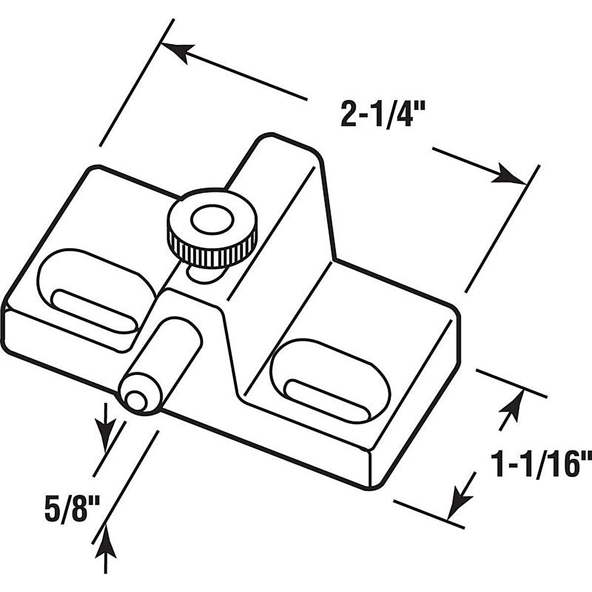 Prime-Line U9867 White Die-Cast Zinc Sliding Door and Window Lock 1/Pack