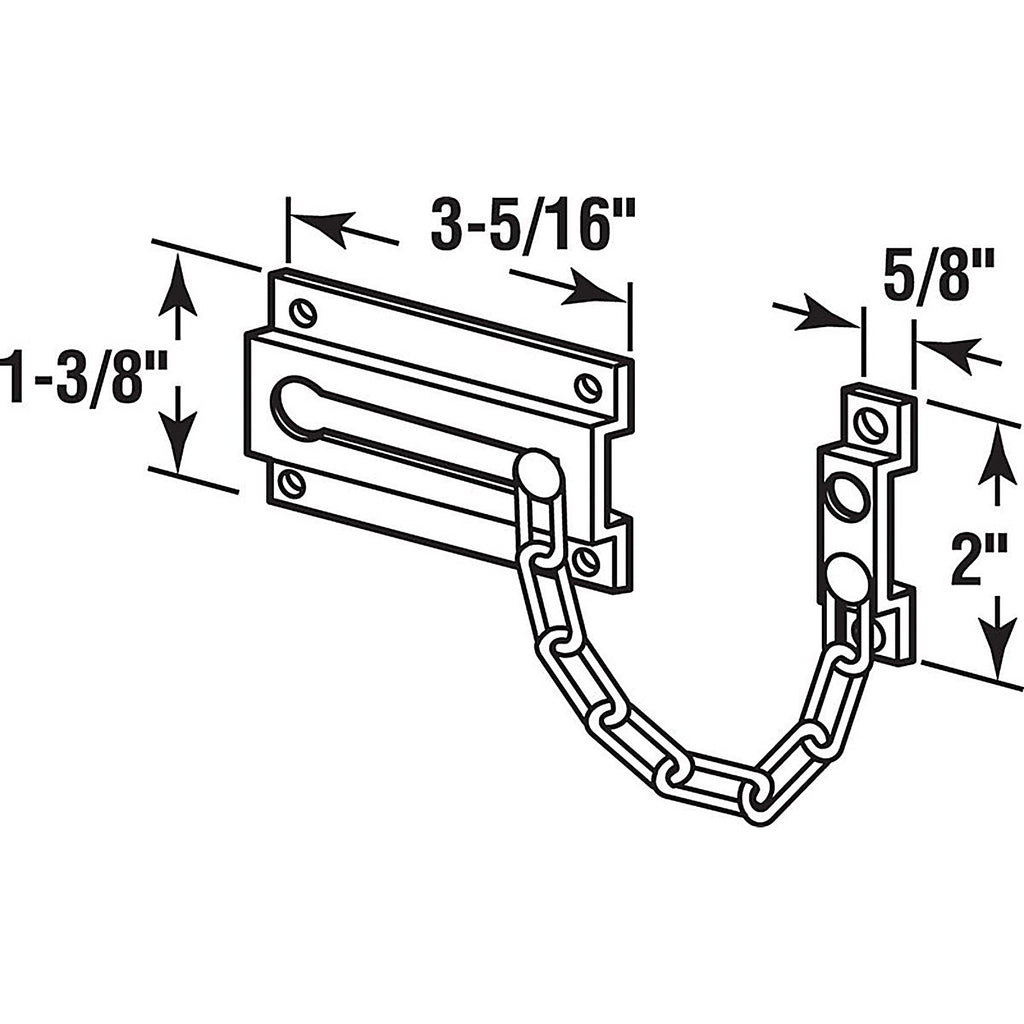 Prime-Line U9852 3.31 in. L White Steel Chain Door Guard