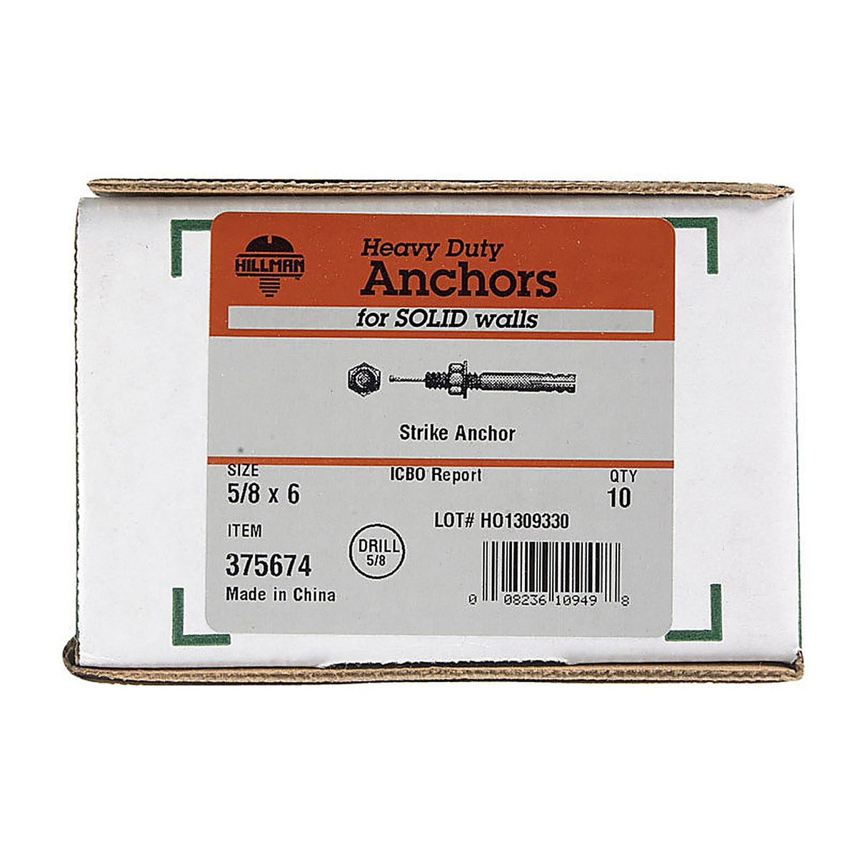 Hillman - 375674 - 5/8 In. D X 6 In. L Steel Round Head Strike Anchor 1 Pack