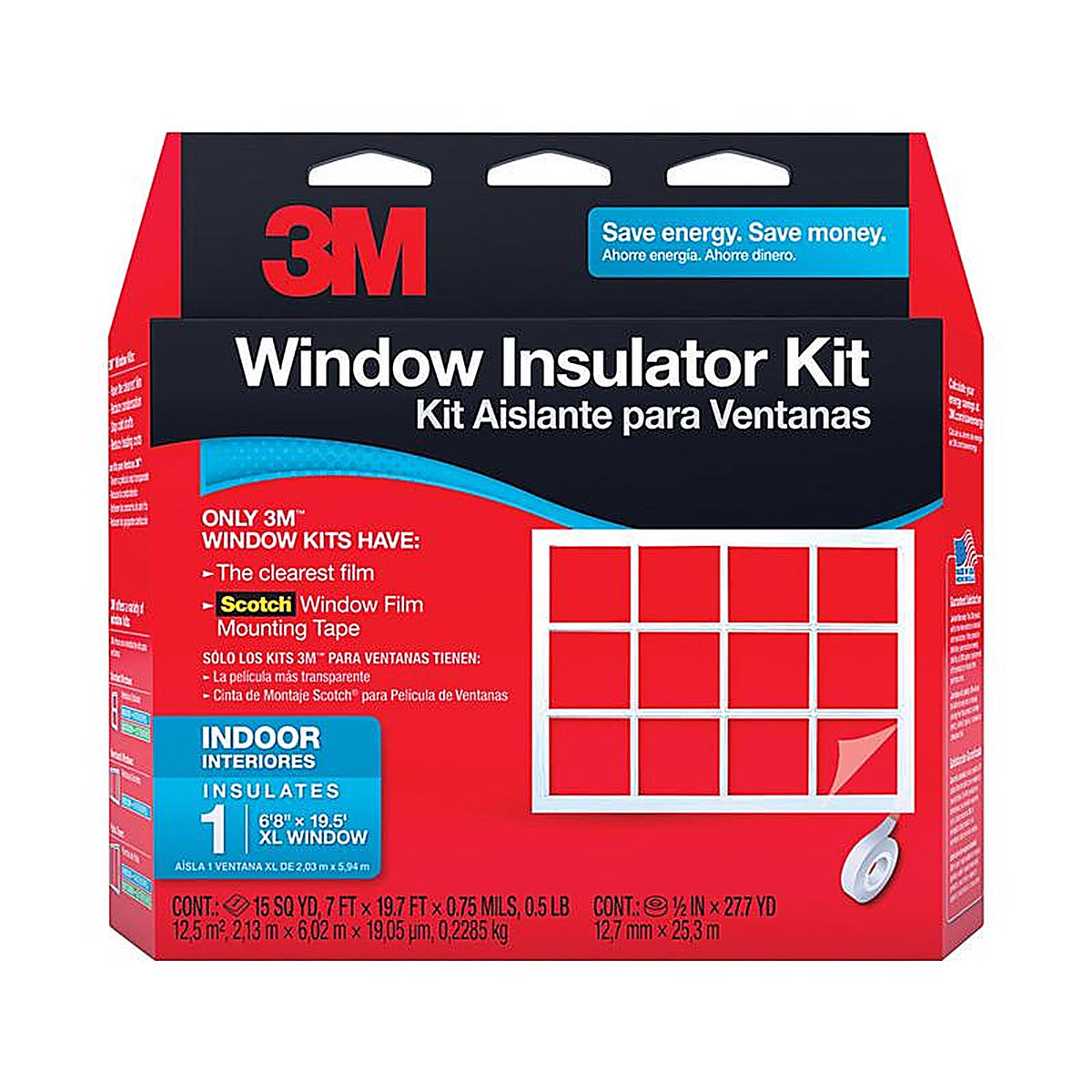 3M 2149W6 Clear Indoor Window Film Insulator Kit 84 in. W x 236 in. L