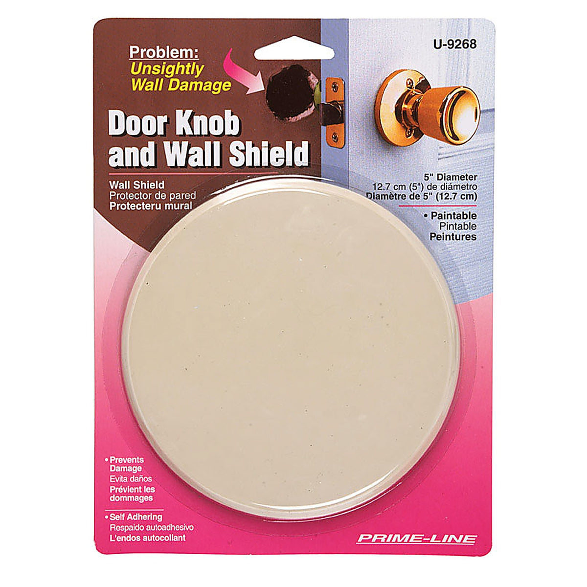 Prime-Line U9268 5 in. H x 1/4 in. W x 5 in. L Vinyl Ivory Wall Protector Mounts to wall