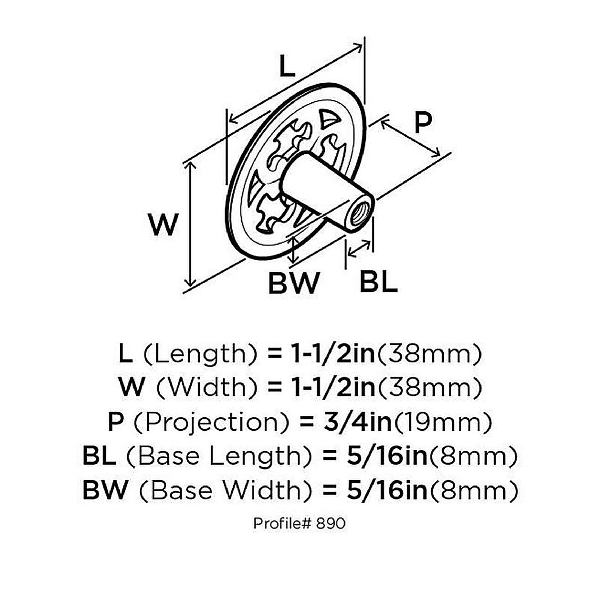 Amerock - 890ABS - Allison Round Cabinet Knob 1-1/2 In. D 3/4 In. Antique Brass 1 Pack