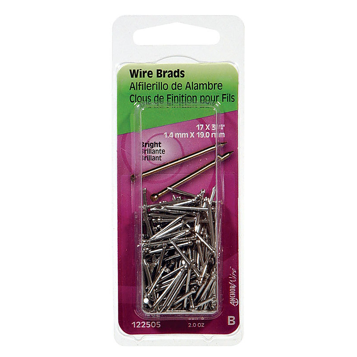 Hillman 122505 17 Ga. x 3/4 in. L Bright Steel Brad Nails 1/Pack 2 oz.