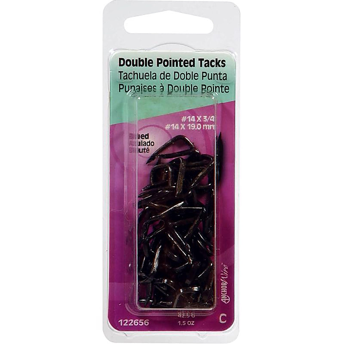 Hillman 122656 No. 14 x 5/8 in. L Blue Steel Double Point Tacks 1.5/Pack