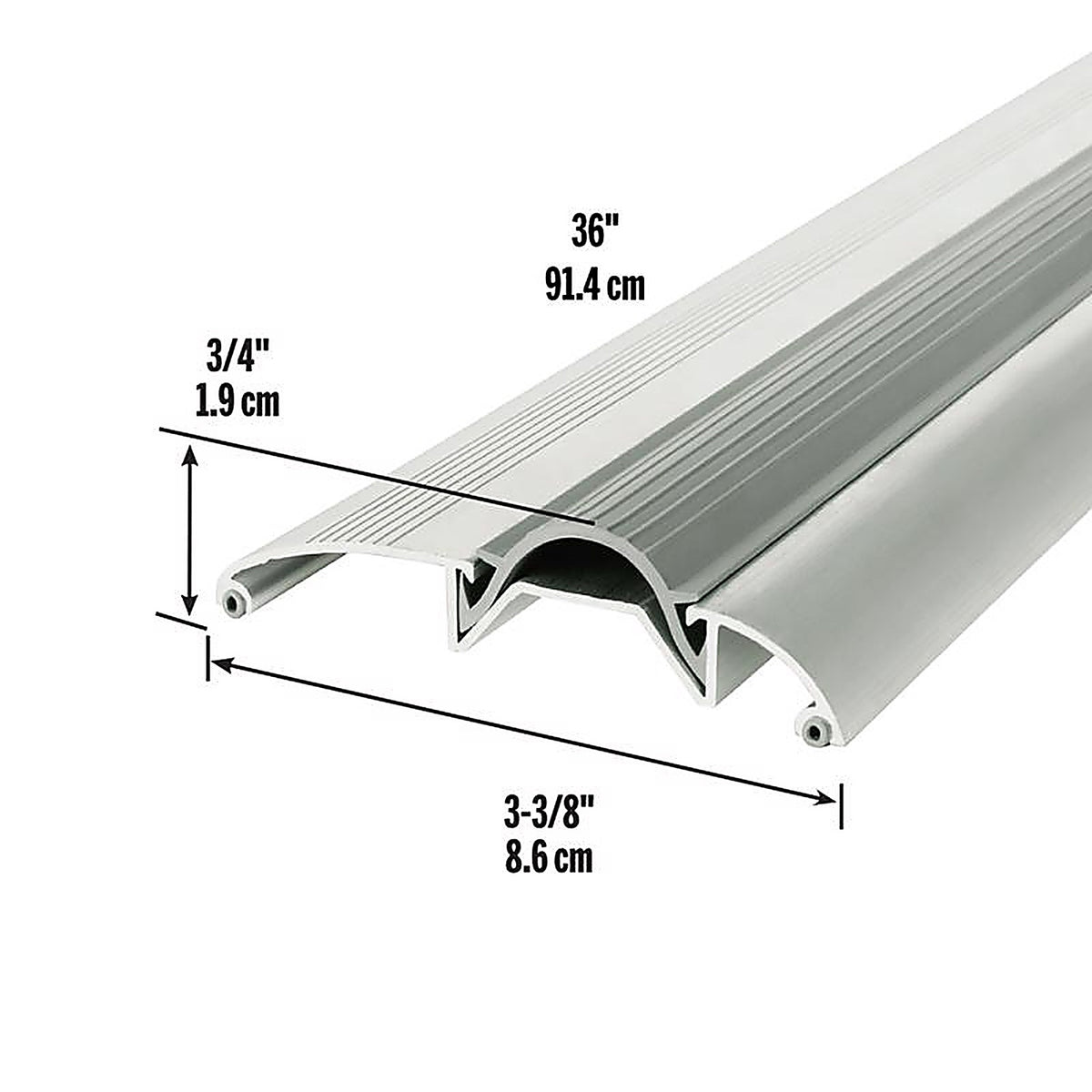 M-D 8383 3-3/8 in. W x 36 in. L Mill Aluminum High Bumper Threshold