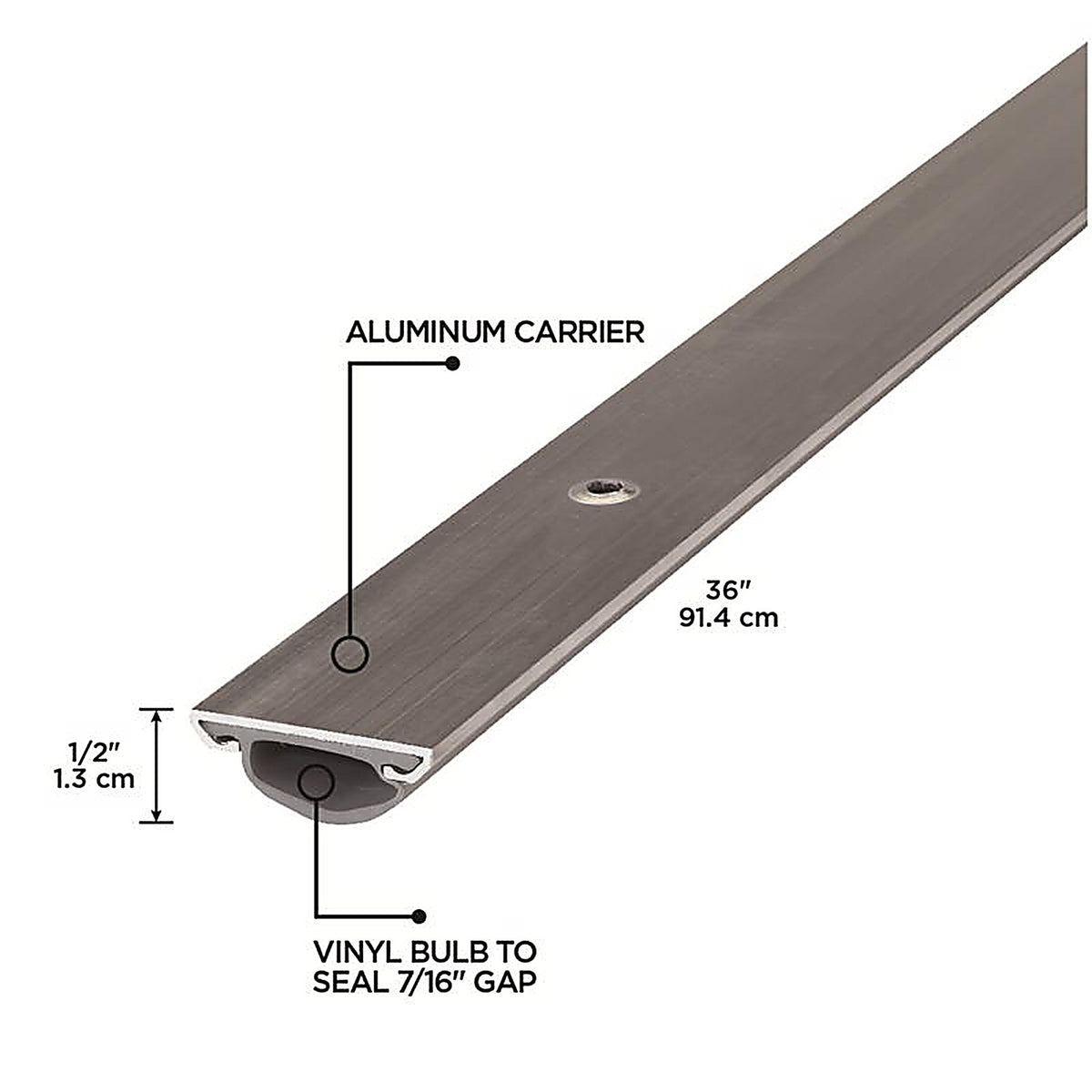 M-D 5512 Silver Aluminum Door Set Seal For Garage Doors 36 in. L
