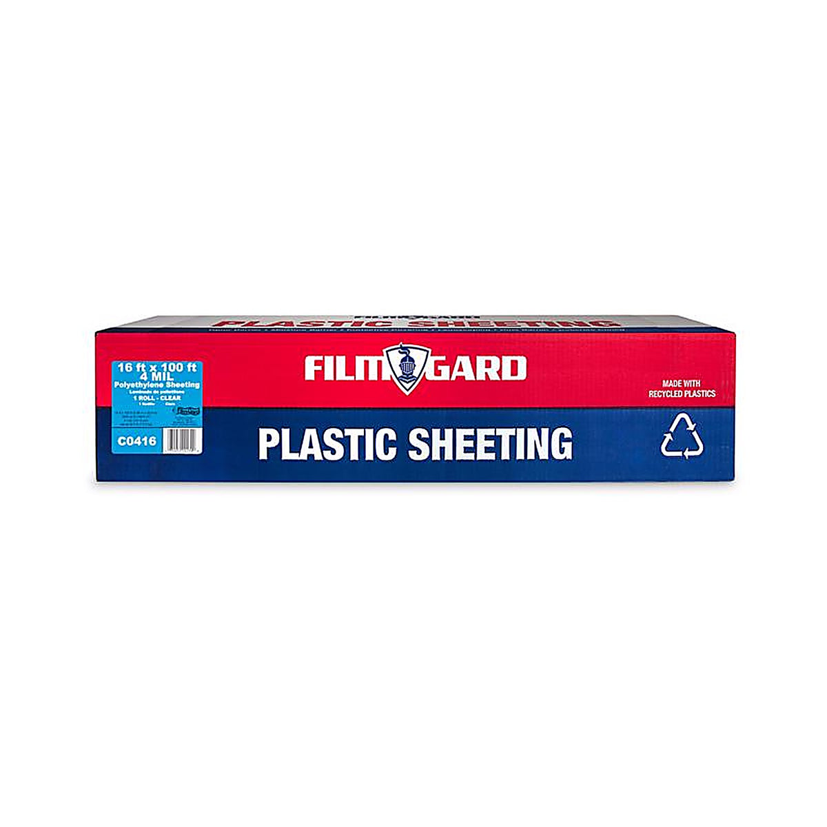 Film-Gard 625944 Plastic Sheeting 4 mil T X 16 ft. W X 100 ft. L Polyethylene Clear