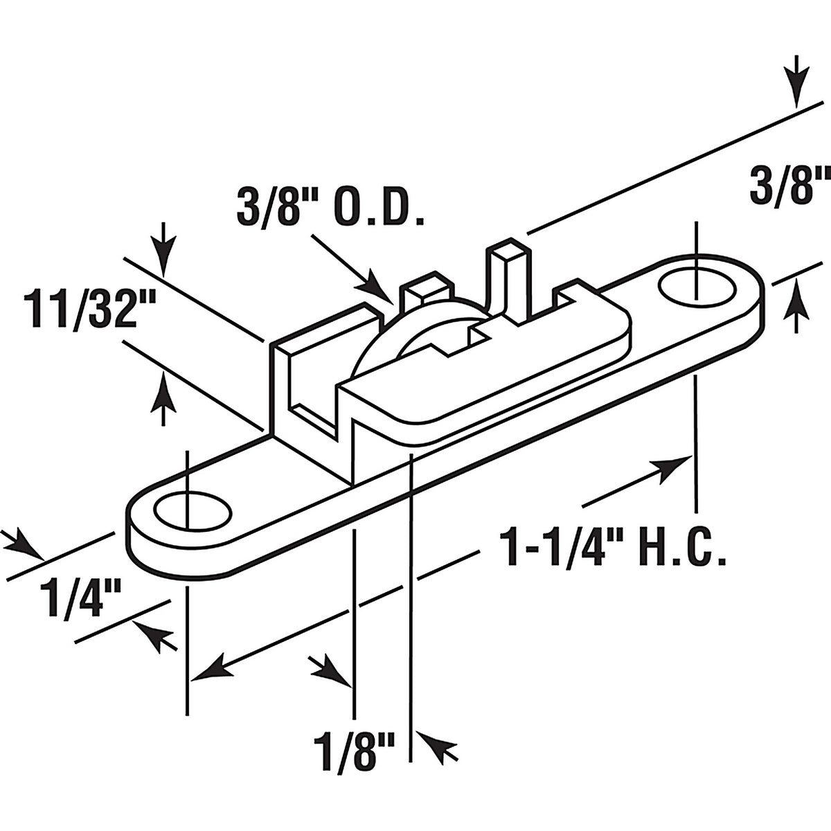 Prime-Line - G 3038 - White Nylon/Steel Center Single-Arm Casement Window Roller