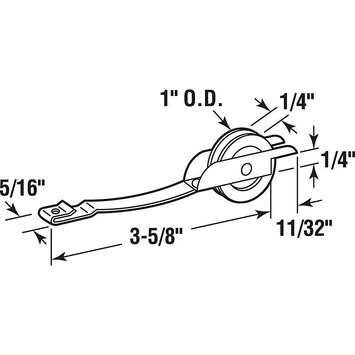 Prime-Line - B 649 - 1 in. D X 1/4 in. L Plastic/Steel Spring Tension Roller Assembly 2 pk