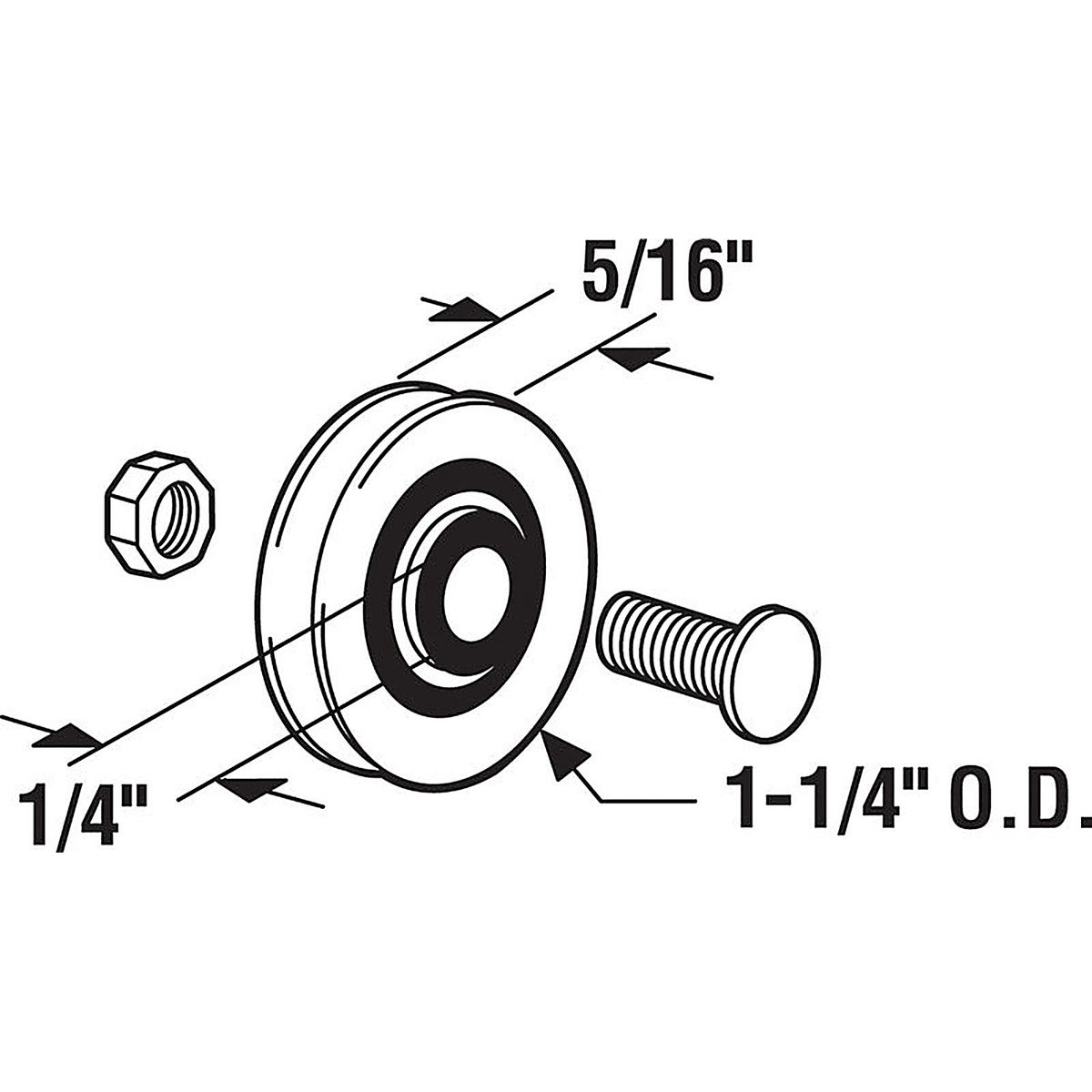 Prime-Line - D 1504 - 1-1/4 in. D X 5/16 in. L Nylon Roller Assembly 2 pk