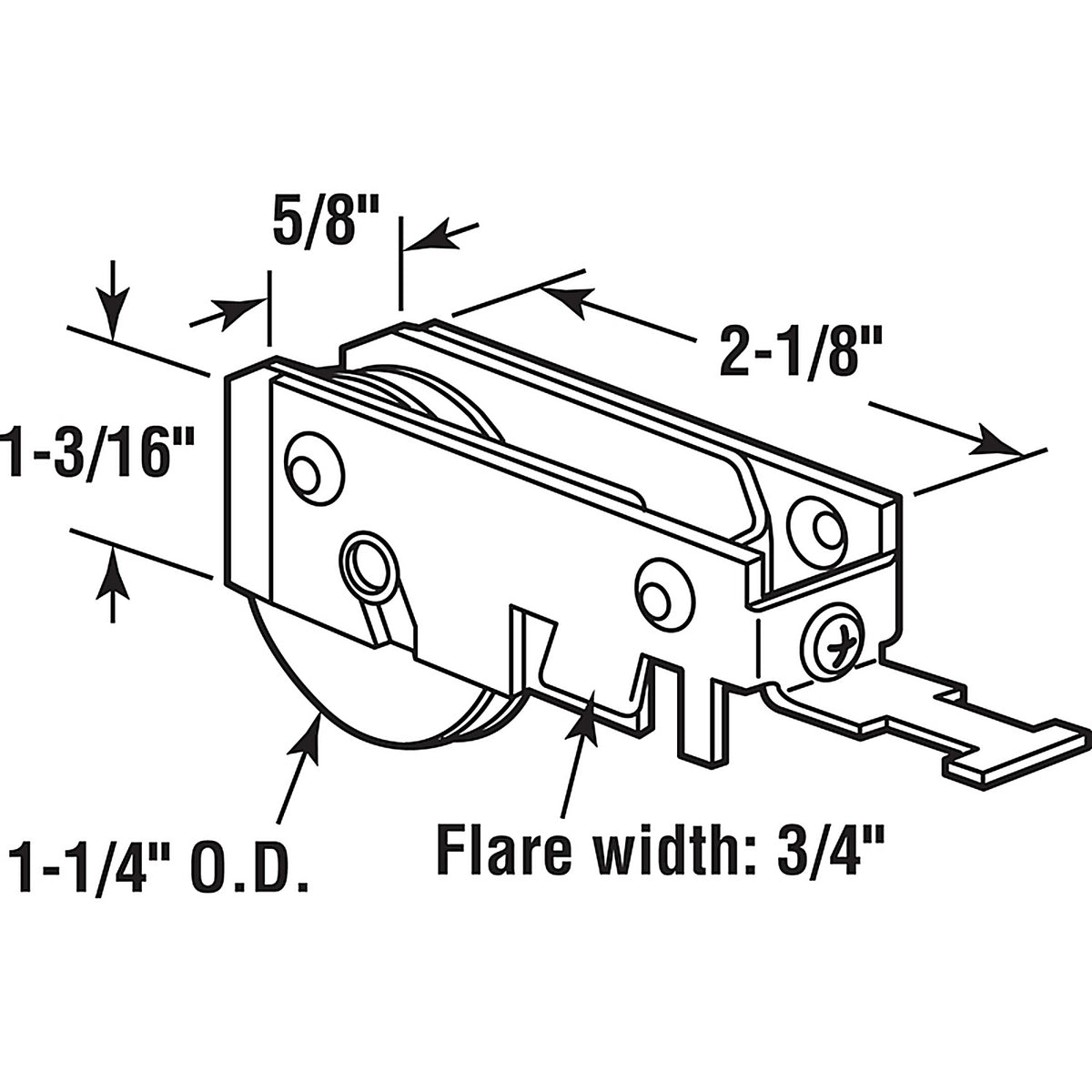 Prime-Line - D 1720 - 1-1/4 in. D X 5/16 in. L Nylon/Steel Roller Assembly 1 pk