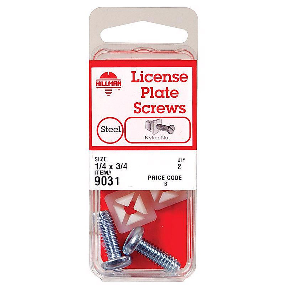 Hillman 9031 No. 14 x 3/4 in. L Slotted Square Head License Plate Screws 2/Pack