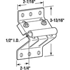 Prime-Line GD52117 2-7/16 in. W x 3-3/16 in. L Steel Top Roller Fixture