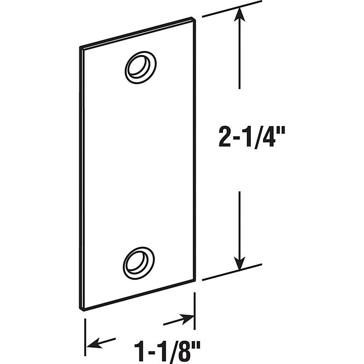Prime-Line U9497 Brass Plated Gold Steel Door Filler Plate 1/Pack