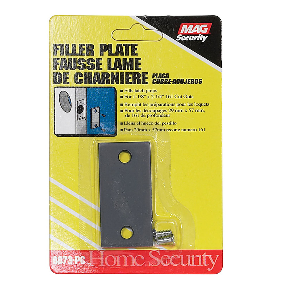Prime-Line U9521 Gray Steel Edge Filler Plate 1/Pack