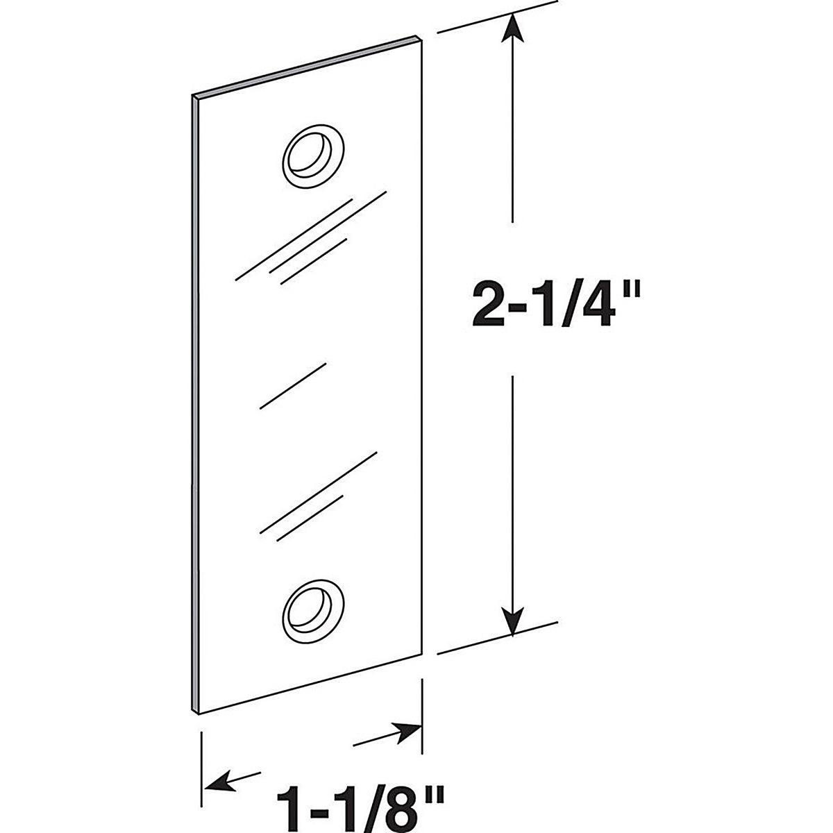 Prime-Line U9521 Gray Steel Edge Filler Plate 1/Pack
