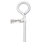 Hampton 02-3463-267 3/8 in. x 8 in. L Zinc-Plated Steel Lag Thread Eyebolt