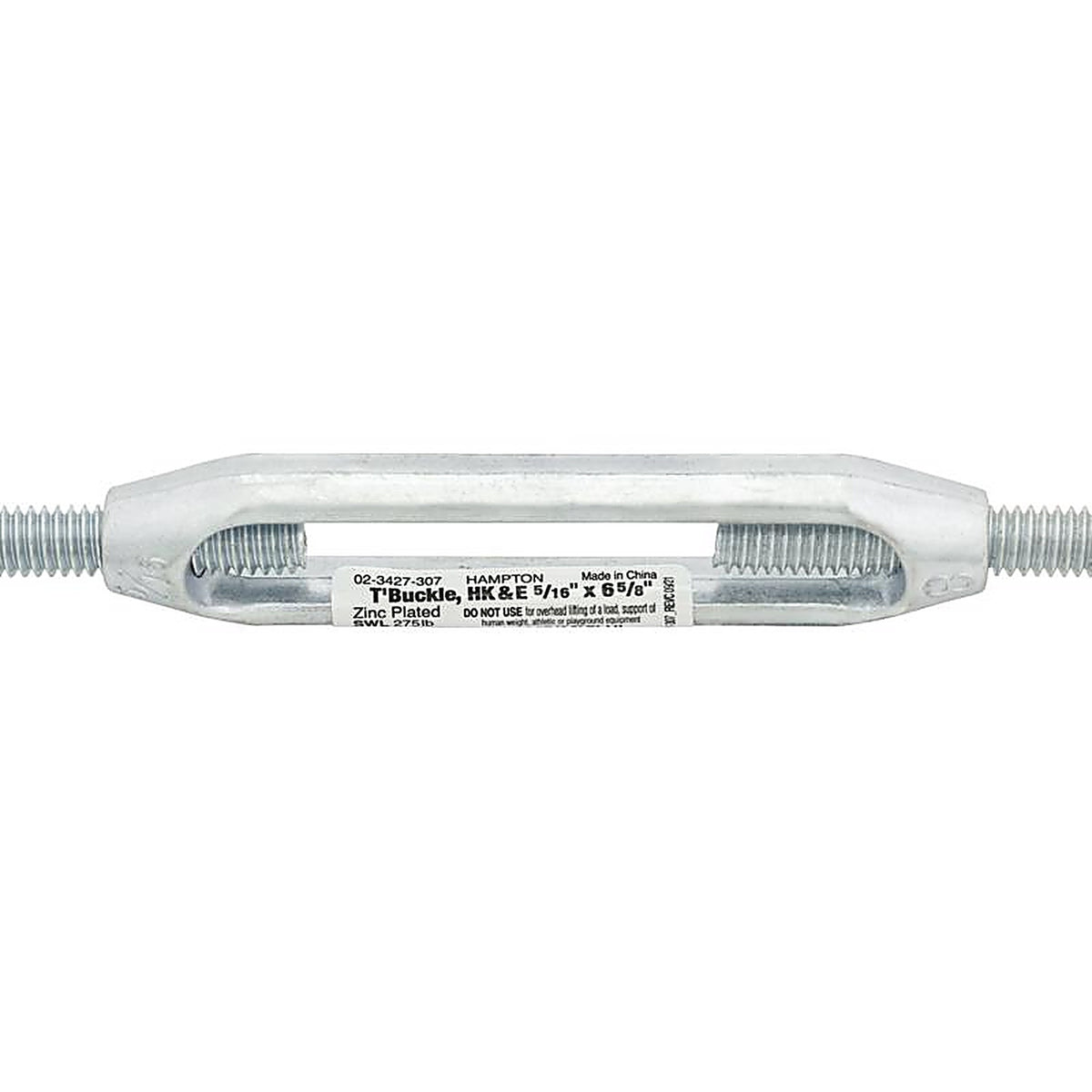 Hampton 02-3427-307 Zinc-Plated Aluminum/Steel Turnbuckle 275 lb.