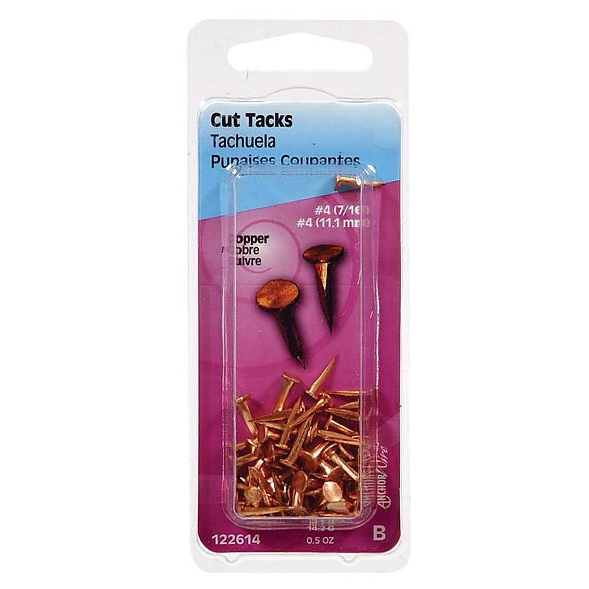 Hillman 122617 No. 14 x 3/4 in. L Copper Cut Tacks 0.5/Pack