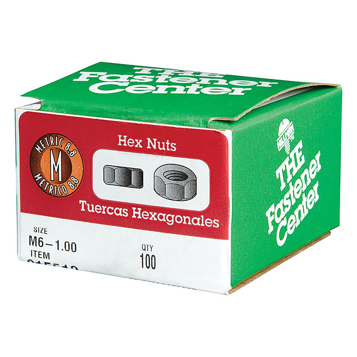 Hillman 915513 M6-1.00 mm Zinc-Plated Steel Metric Hex Nut 100/Pack