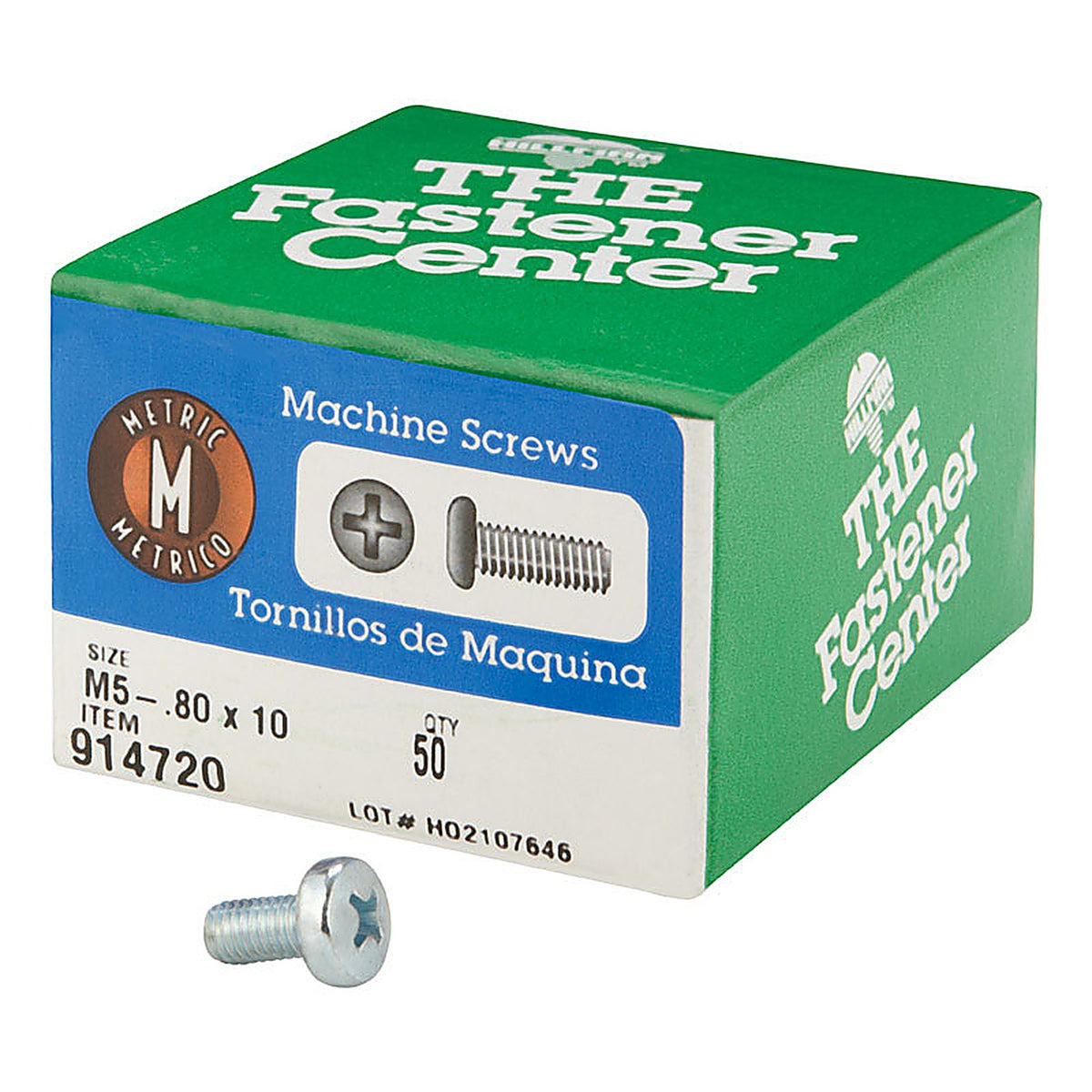 Hillman 914720 M5-0.8 x 10 mm L Phillips Pan Head Zinc-Plated Steel Metric Machine Screws 50/Pack