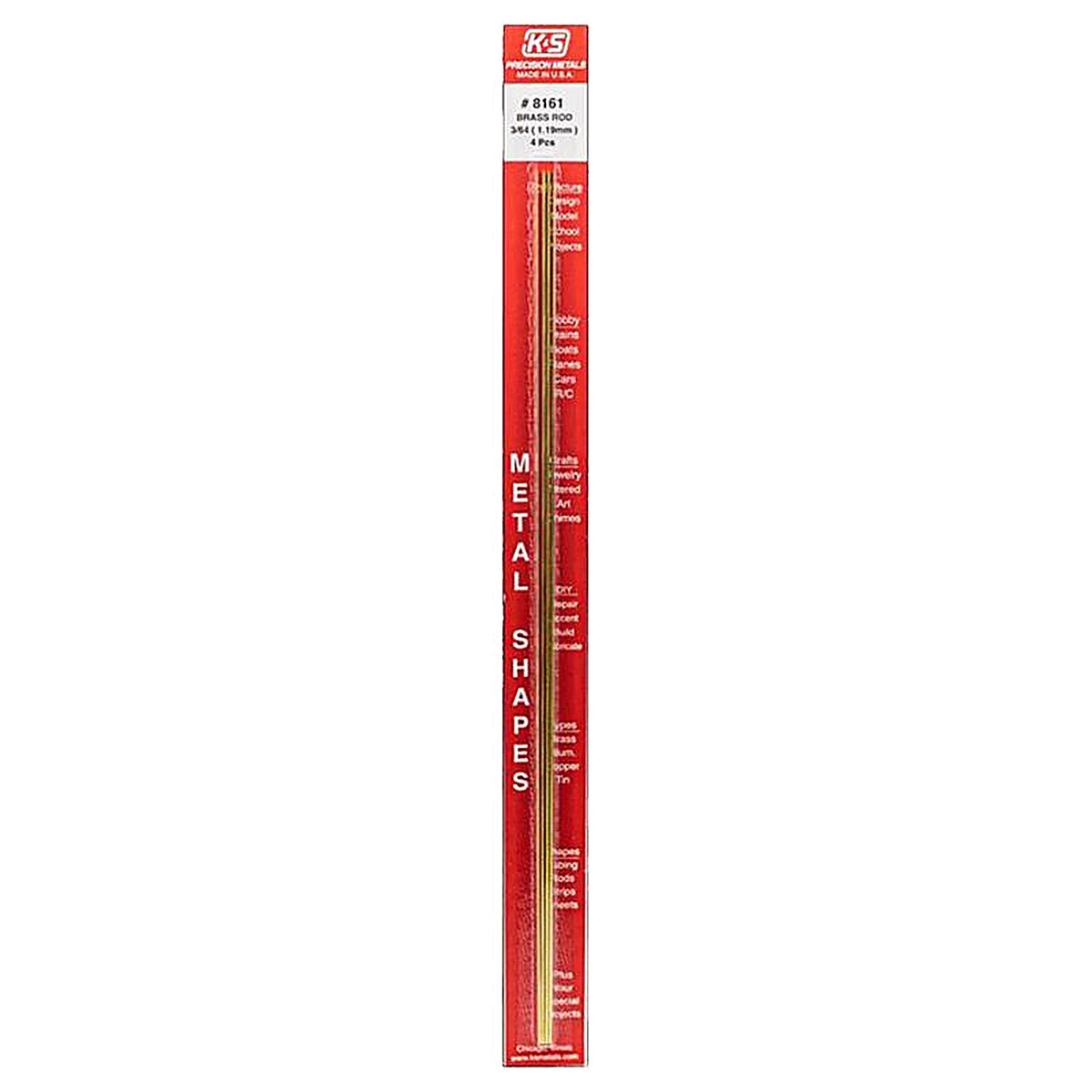 K&S 8161 3/64 in. Dia. x 12 in. L Brass Rod 4/Pack