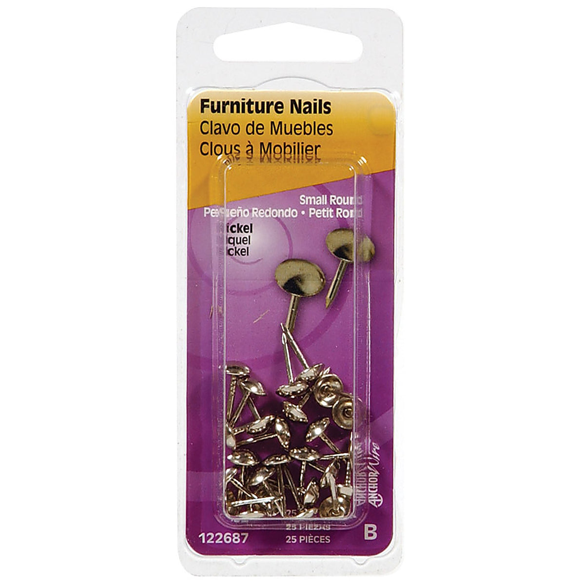 Hillman 122687 7/16 in. Furniture Nickel Stainless Steel Nail Round