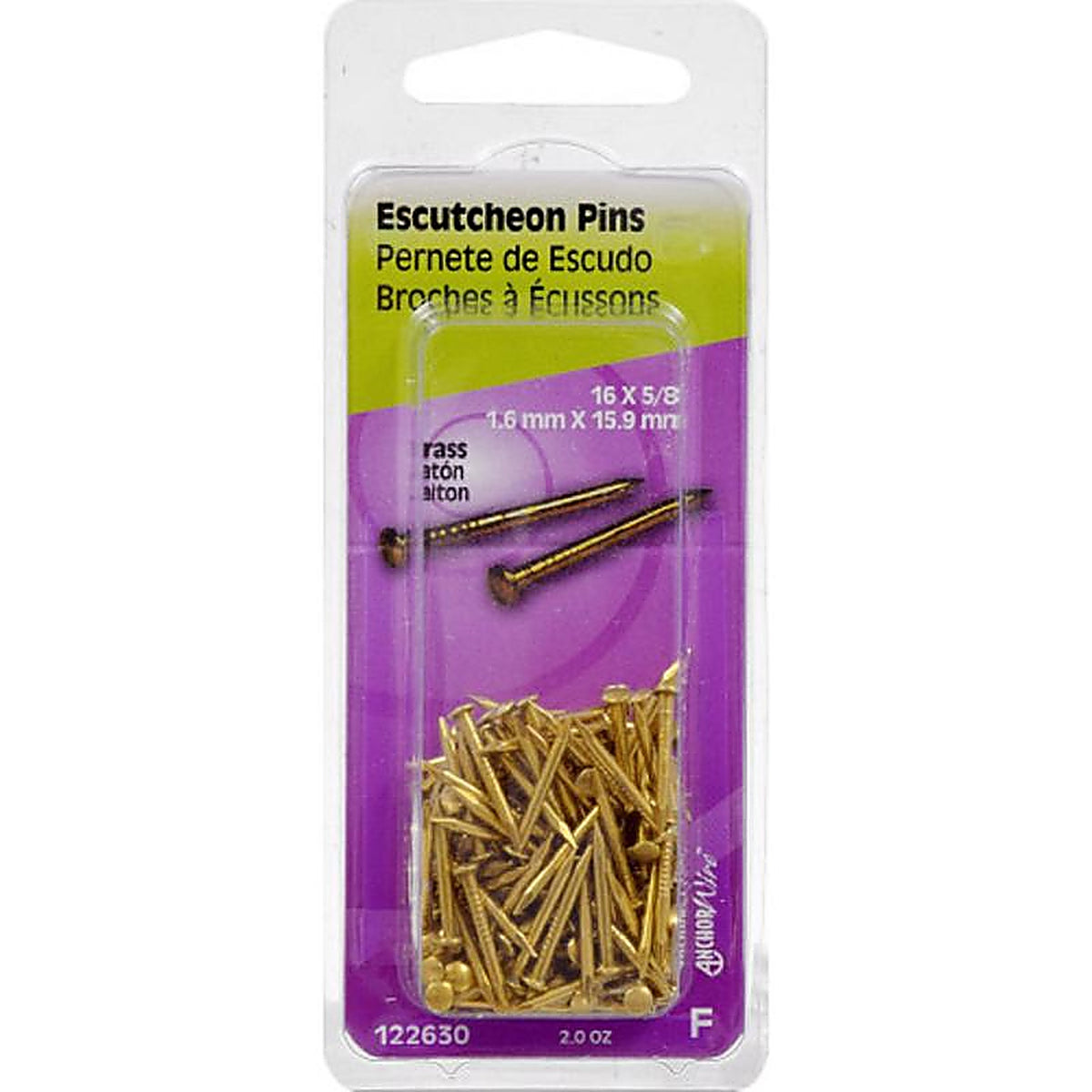 Hillman 122630 16 Ga. x 5/8 in. L Brass Escutcheon Pins 1/Pack 2 oz.