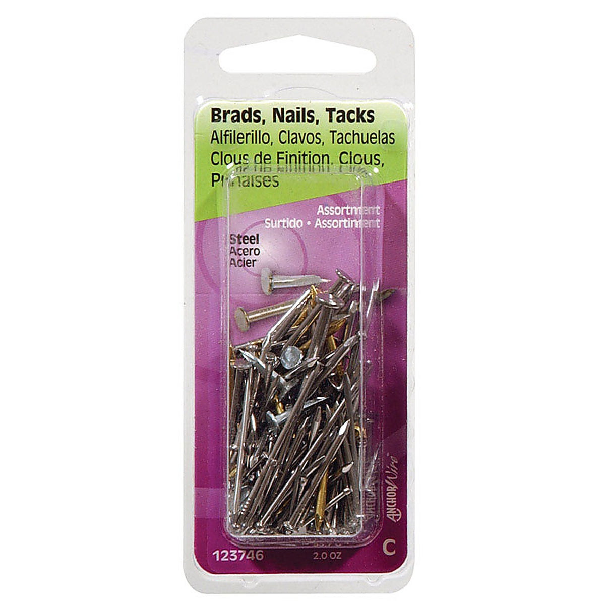 Hillman 123746 16 Ga. x Assorted Sizes L Steel Brad Nail Assortment 1/Pack 2 oz.