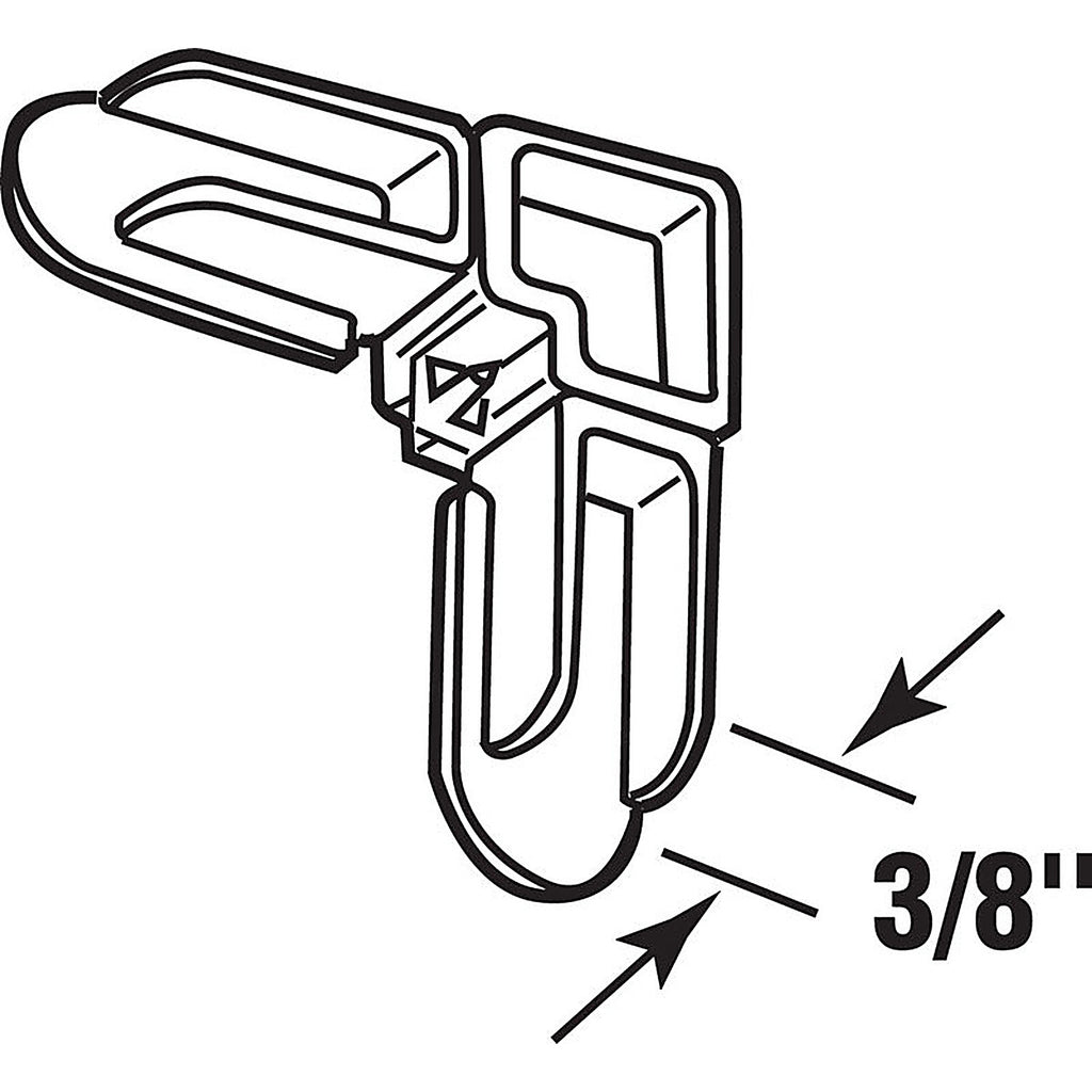 Prime-Line PL14274 White Plastic 3/8 in. W x 3/4 in. L Screen Frame Corner 1/Pack