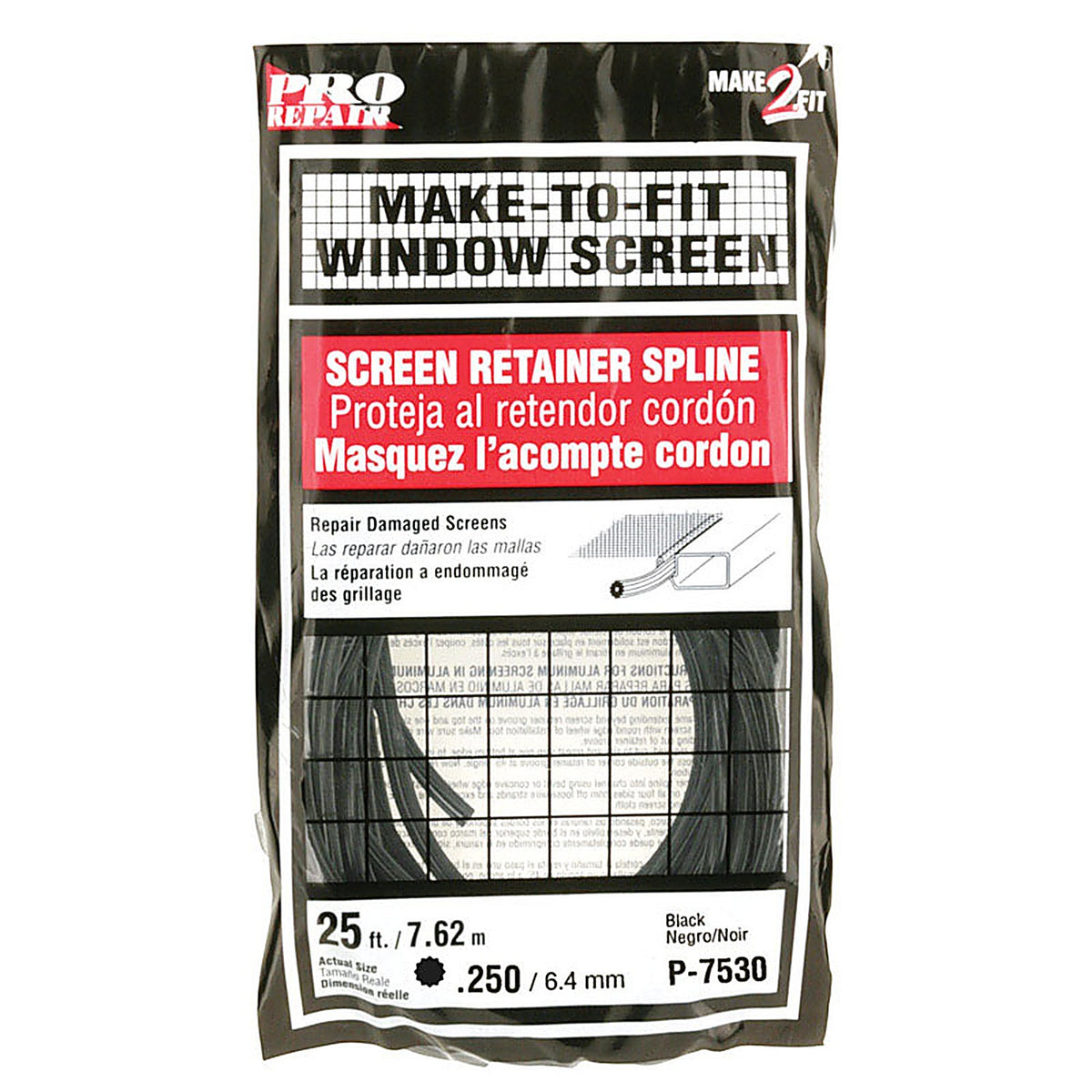 Prime-Line P7530 0.25 in. Dia. x 300 in. L Screen Spline