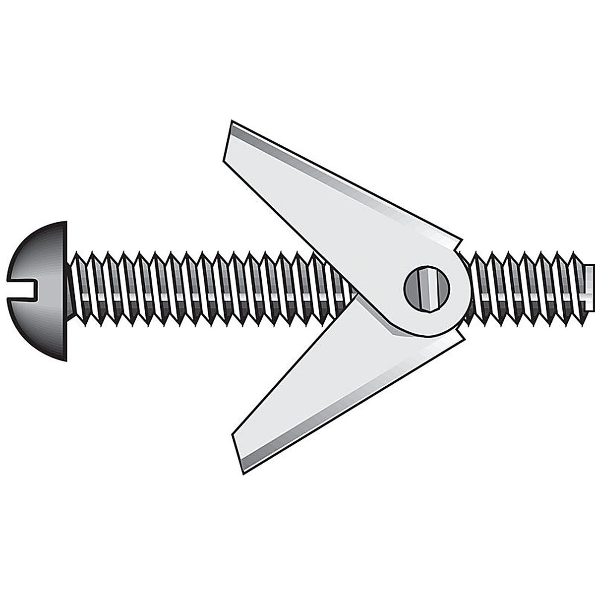 Hillman 370057 Fas-N- Tite 3/16 in. Dia. x 4 in. L Round Steel Toggle Bolt 50/Pack