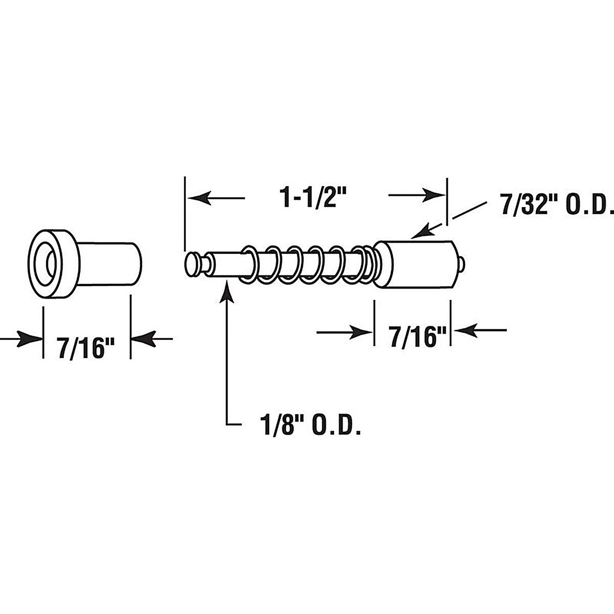 Prime-Line - PL14660 - Black Aluminum Window Screen Plunger Latch 7/32 In. W X 1-1/2 In. L 1 Pack