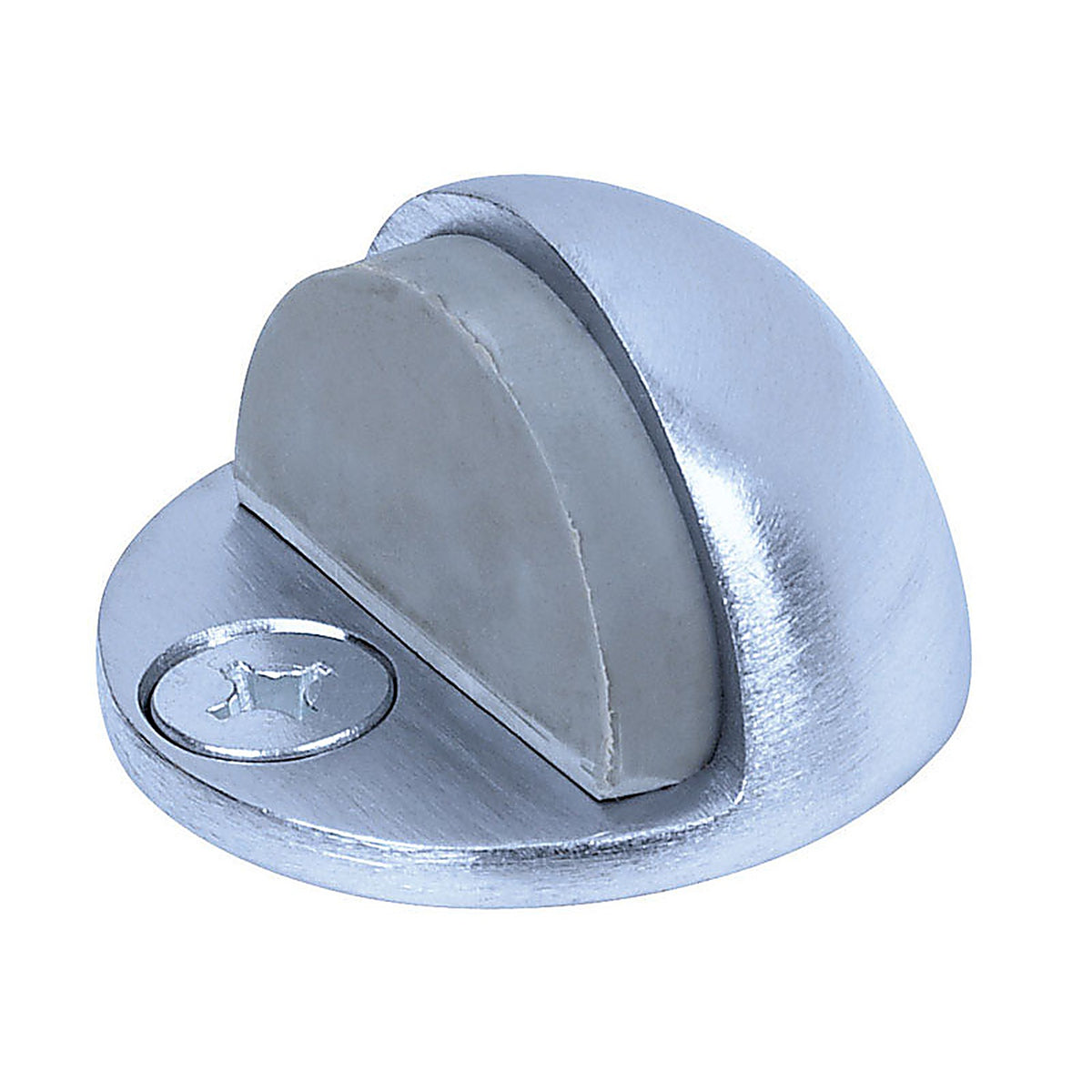 Tell - DT100033 - 2 In. W Aluminum Satin Chrome Silver Door Stop Mounts to Floor