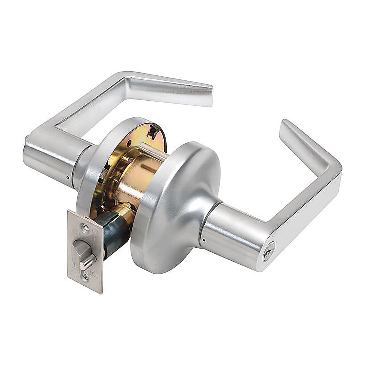 Tell CL100011 Cortland Satin Chrome Entry Lockset ANSI Grade 2 2 in.