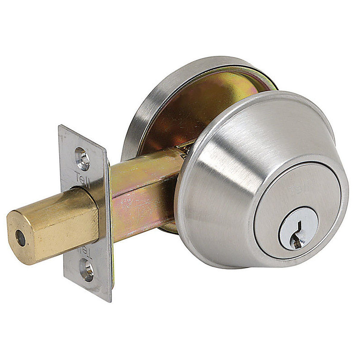 Tell CL100055 Satin Nickel Steel Single Cylinder Deadbolt