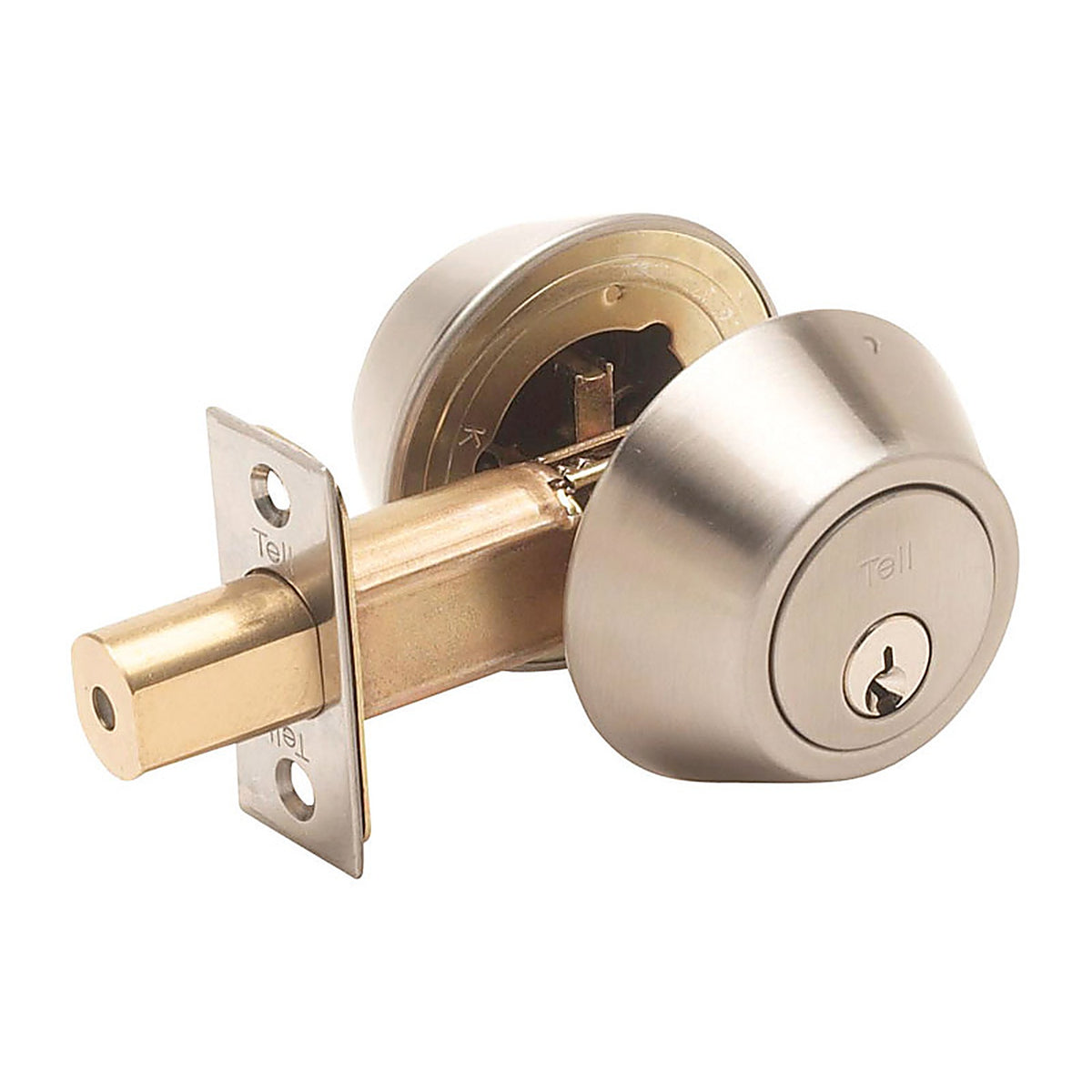 Tell CL100056 Satin Nickel Steel Double Cylinder Deadbolt