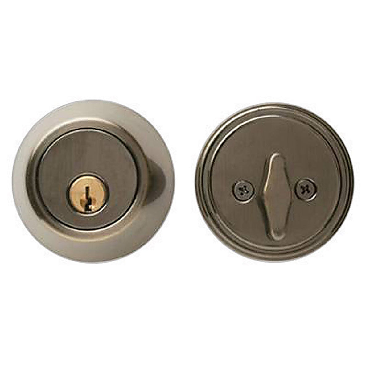 Home Plus LA2131 Antique Brass Brass Single Cylinder Deadbolt