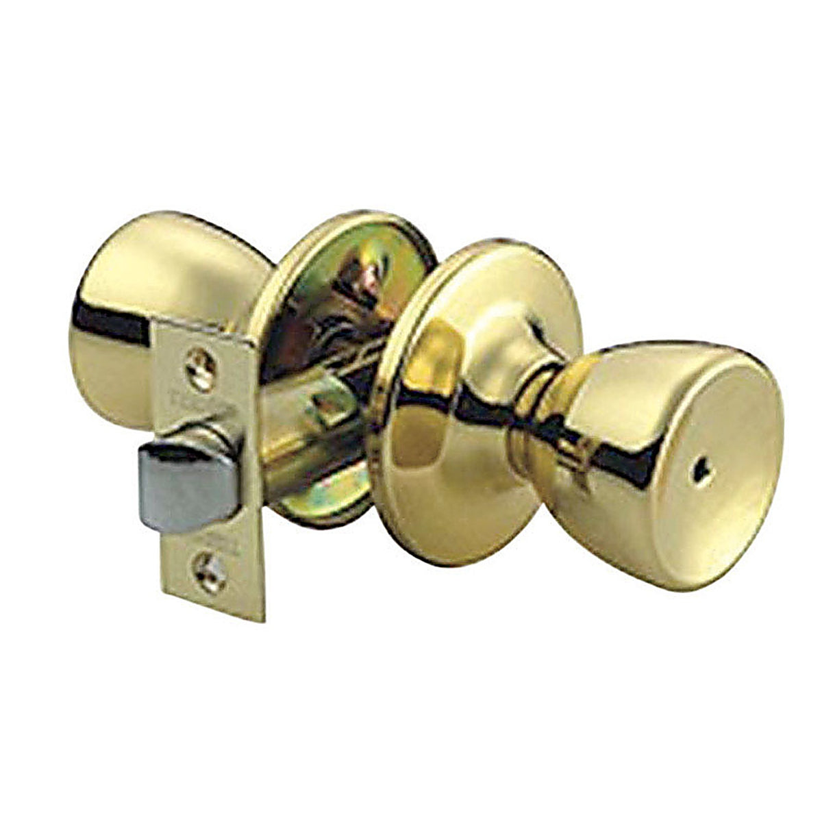 Home Plus LA2110 Polished Brass Privacy Lockset ANSI Grade 3 1-3/4 in.